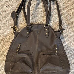 Browning Concealed Carry Brown Leather Tote Bag Camo Lining